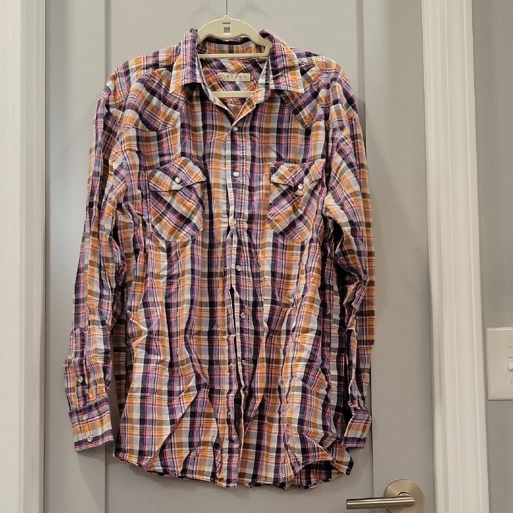 Roper Men's Multicolor Plaid Button Down Shirt